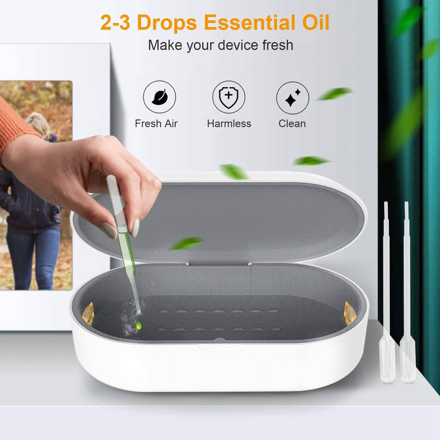 UV Light Sanitizer Box with Wireless Charging