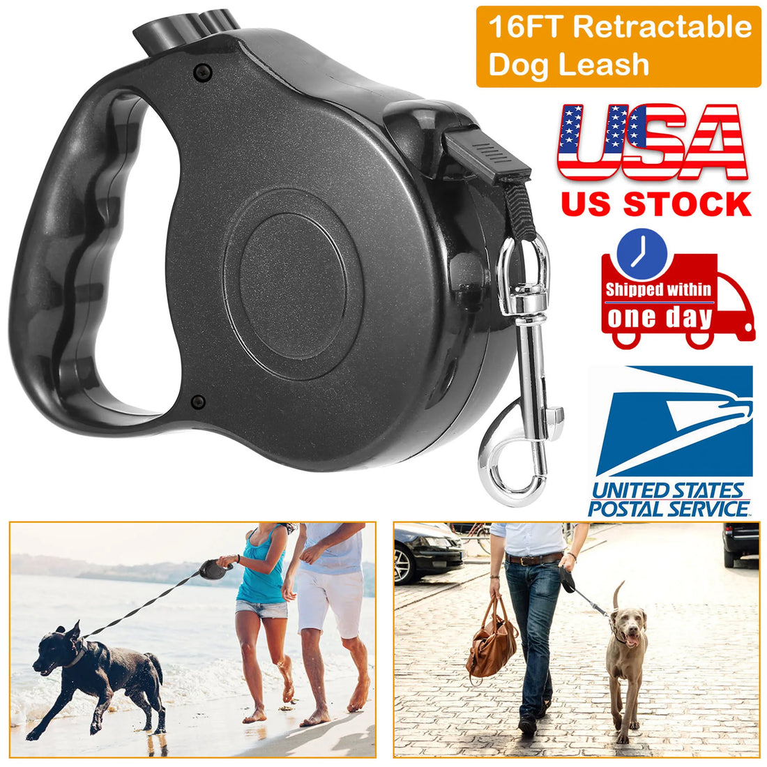 Retractable Dog Leash 16FT Extendable Range