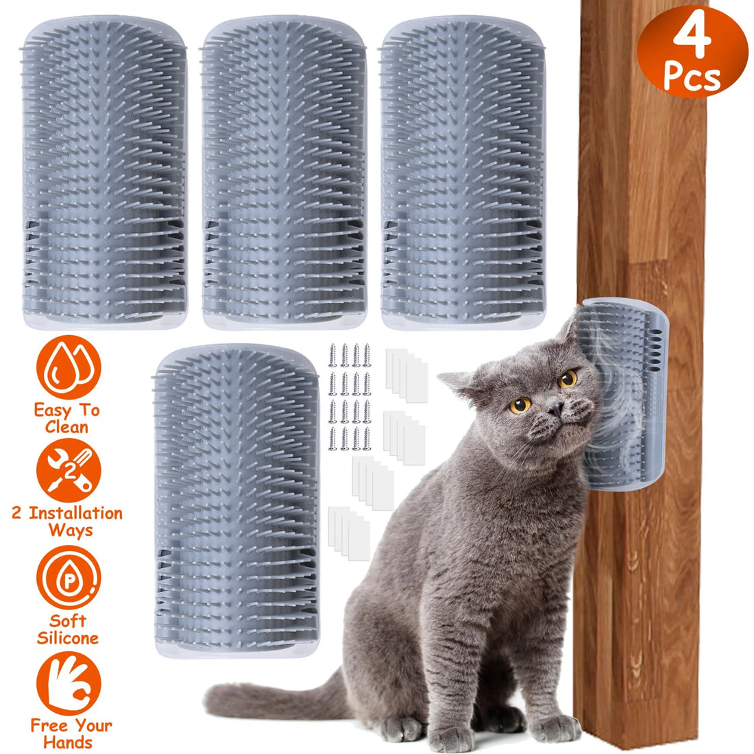 4Pcs Cat Self Groomer Soft