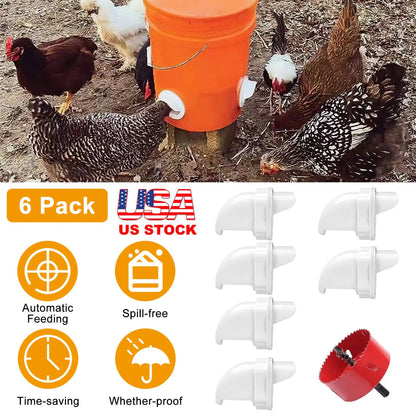 6Packs DIY Spill-free Chicken Feeders