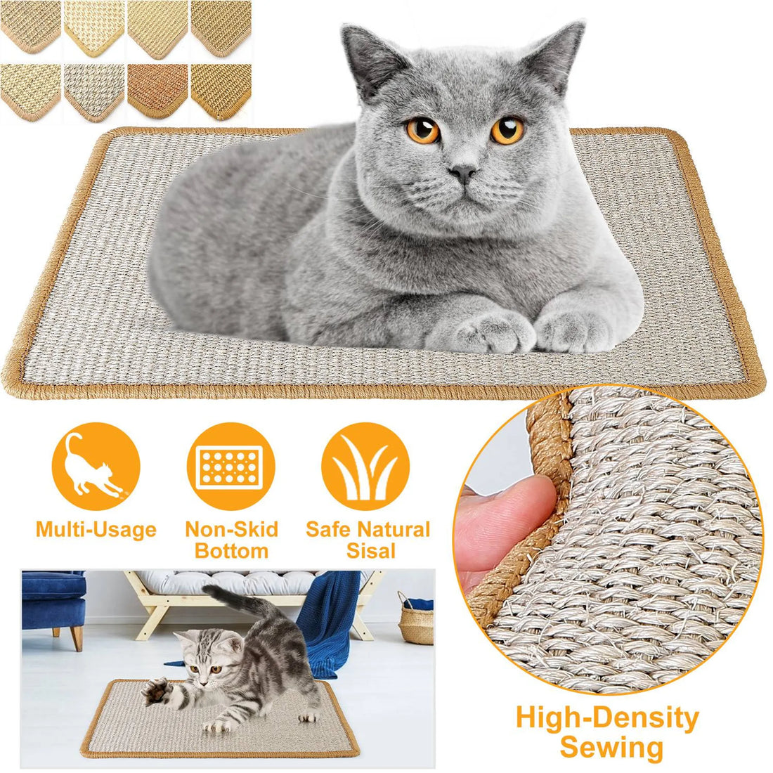 Cat Scratching Mat Natural Sisal Anti-Slip Mat
