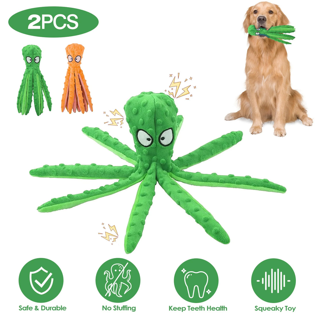 2Pcs Squeaky Dog Toys