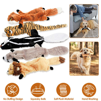 5Pcs Multi-Color Squeaky No Stuffing Dog Toys