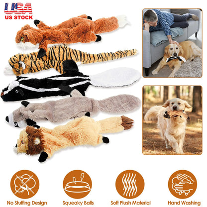 5Pcs Multi-Color Squeaky No Stuffing Dog Toys