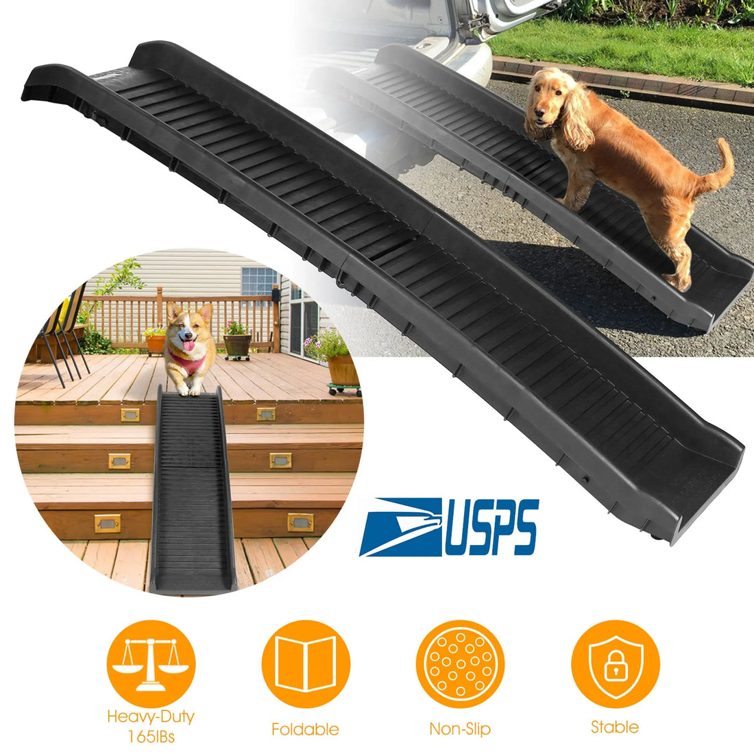 Foldable Pet Ramp Non Slip Safe Car Dog Ramp