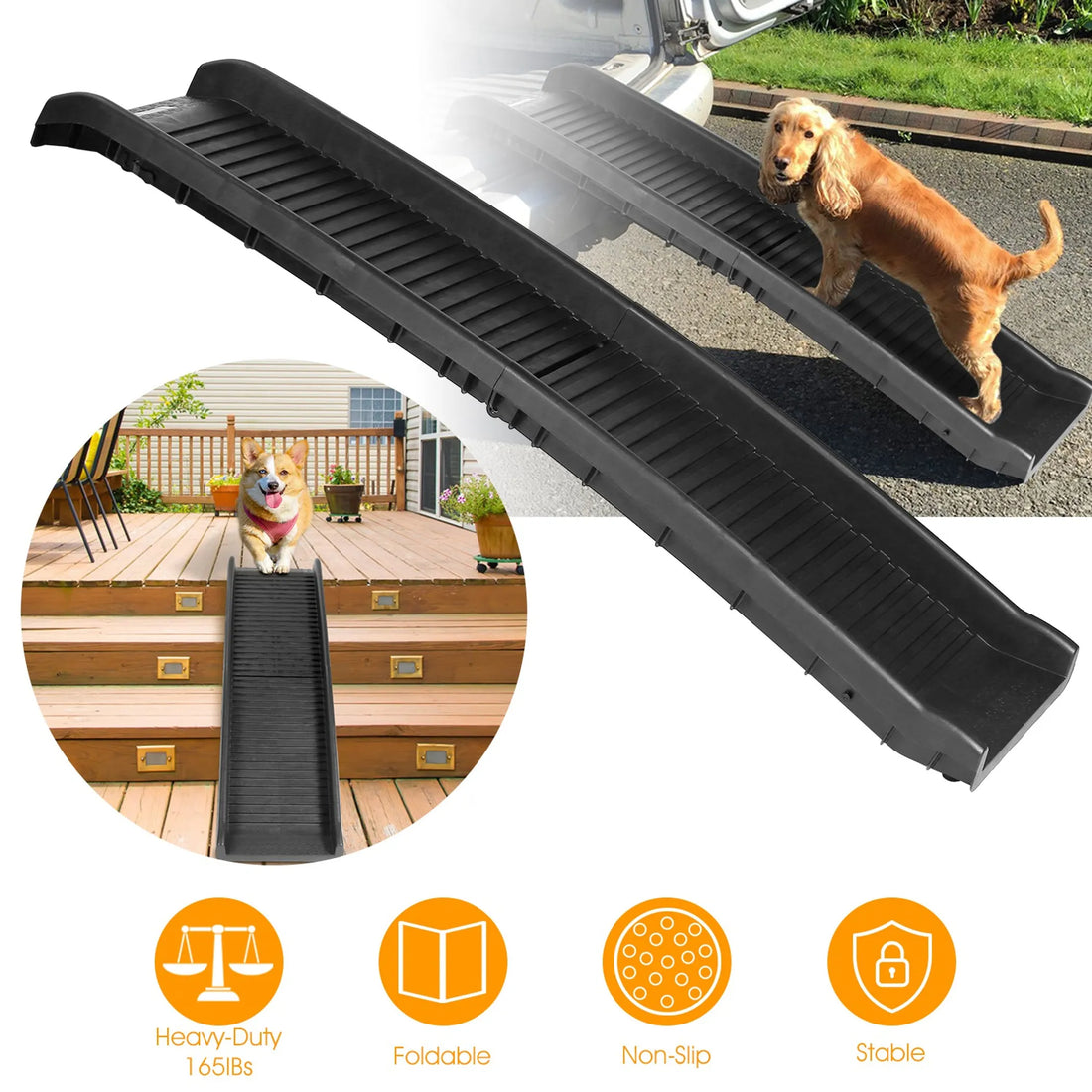 Foldable Pet Ramp Non Slip Safe Car Dog Ramp