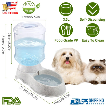 3.5L/1Gal Pet Water Dispenser Self-Dispensing Gravity
