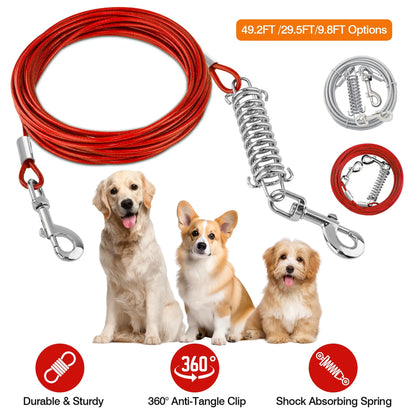 29.5FT Dog Tie Out Cable Long Dog Leash