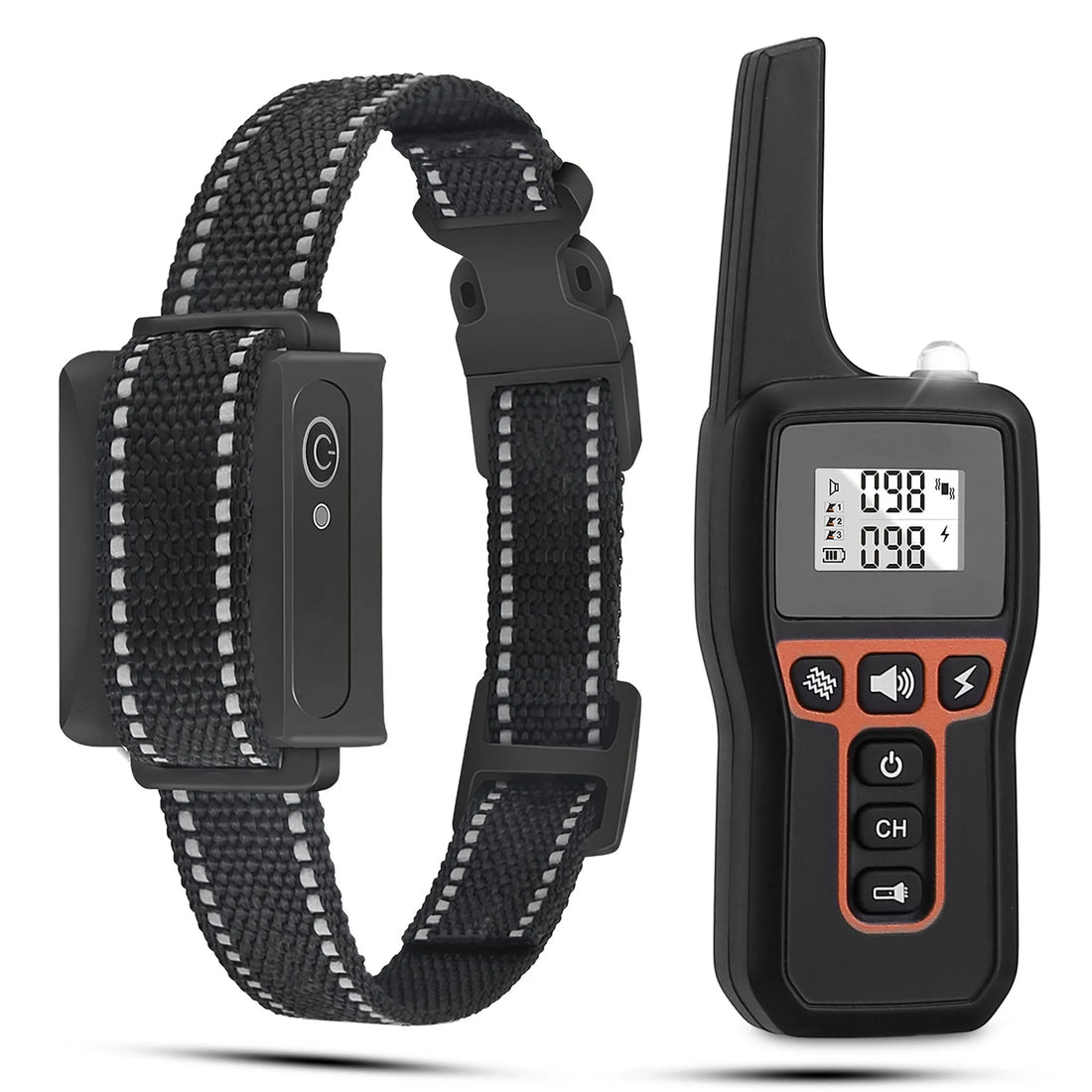 Complete dog training collar set with charging cable