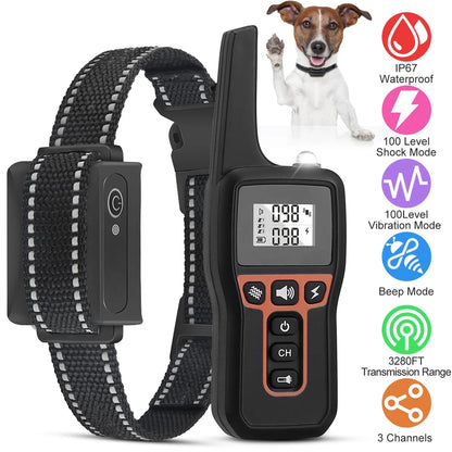 3280FT Dog Training Collar IP67 Waterproof Pet