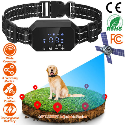 Wireless GPS Dog Fence Rechargeable Waterproof Electric Dog