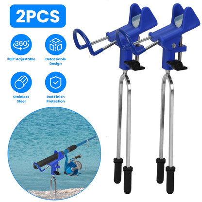 2-Piece Fishing Rod Holders with Stainless Stakes
