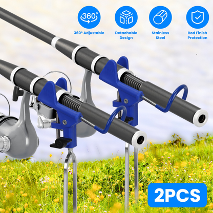 2-Piece Fishing Rod Holders with Stainless Stakes