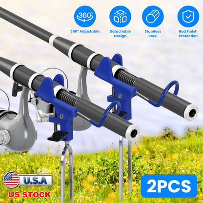 2-Piece Fishing Rod Holders with Stainless Stakes