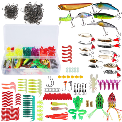 375-Piece Fishing Lures and Tackle Box Set