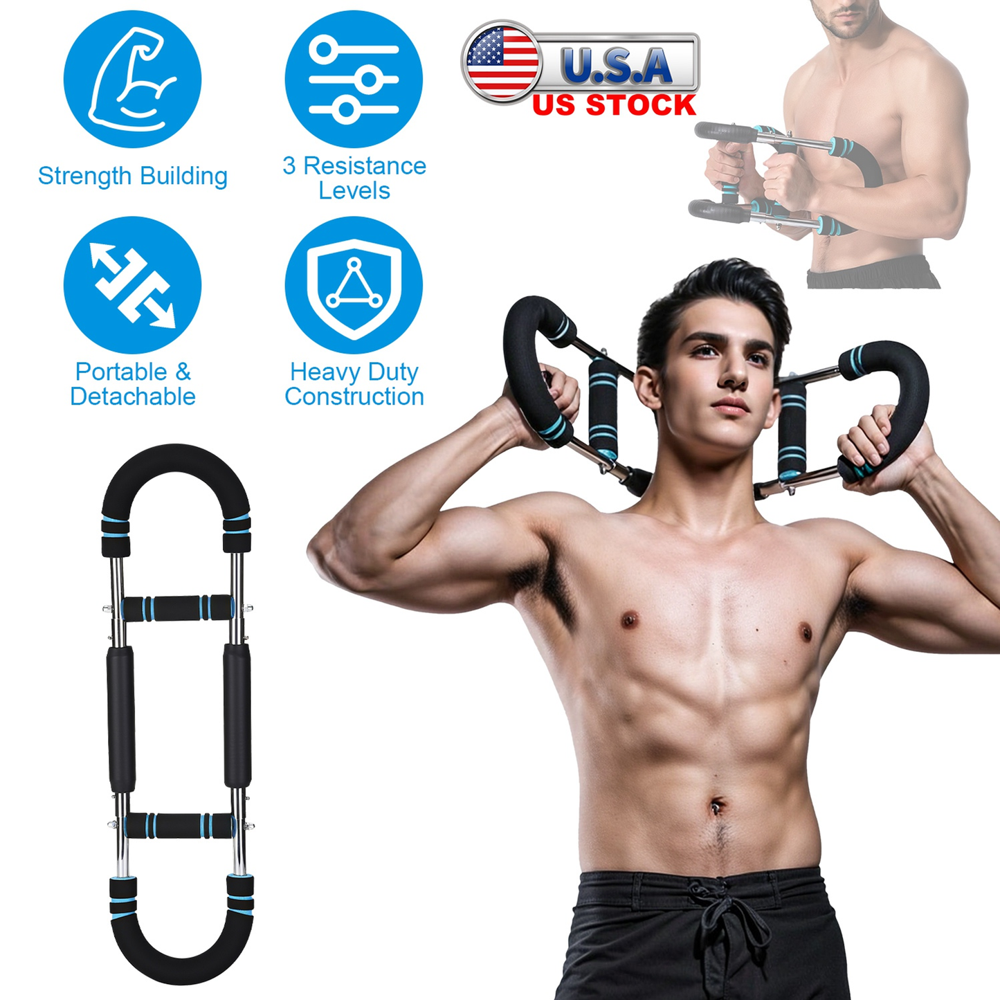 Adjustable Twister Arm Exerciser Spring Workout Bar
