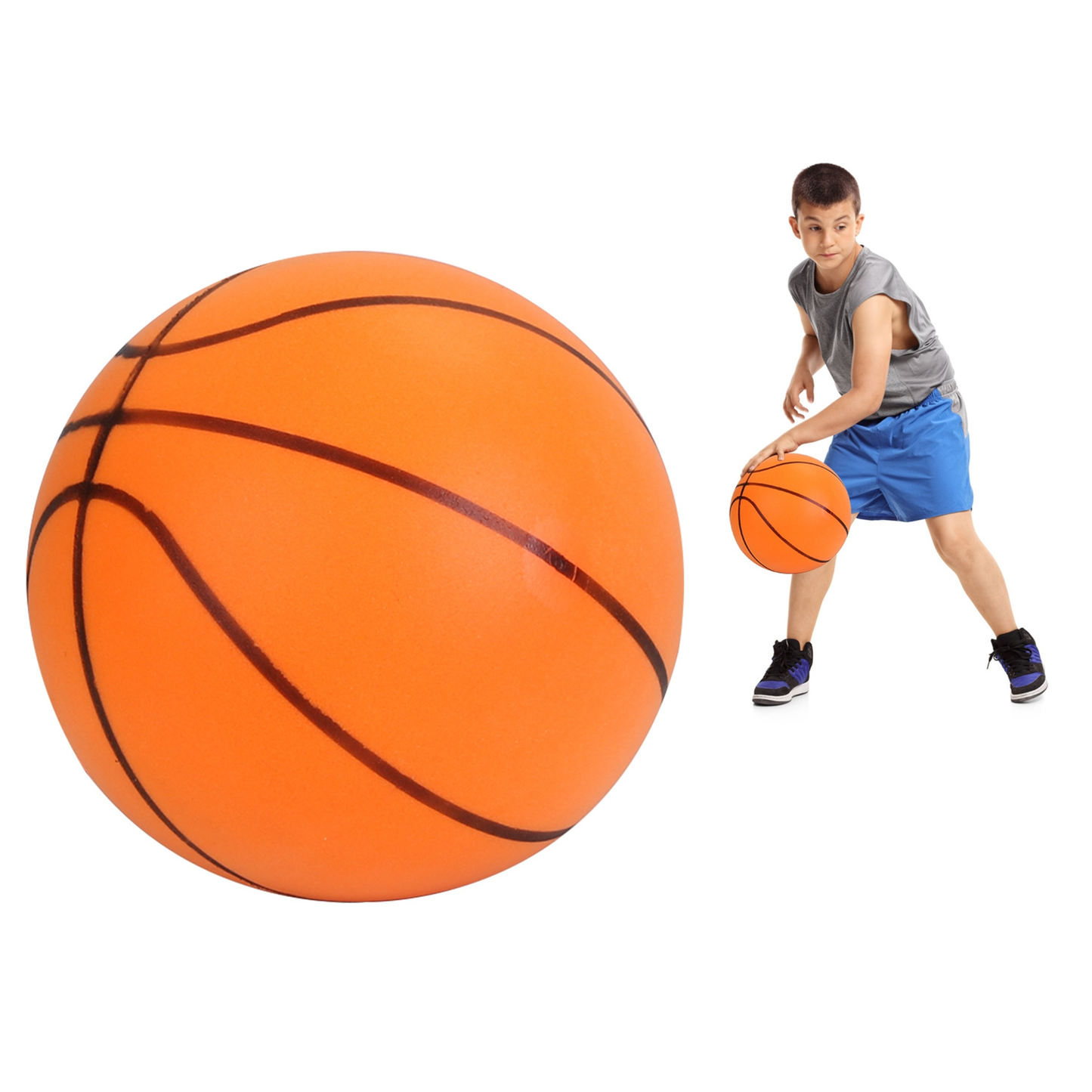 Silent Basketball Foam Bouncing Ball, Low-Noise