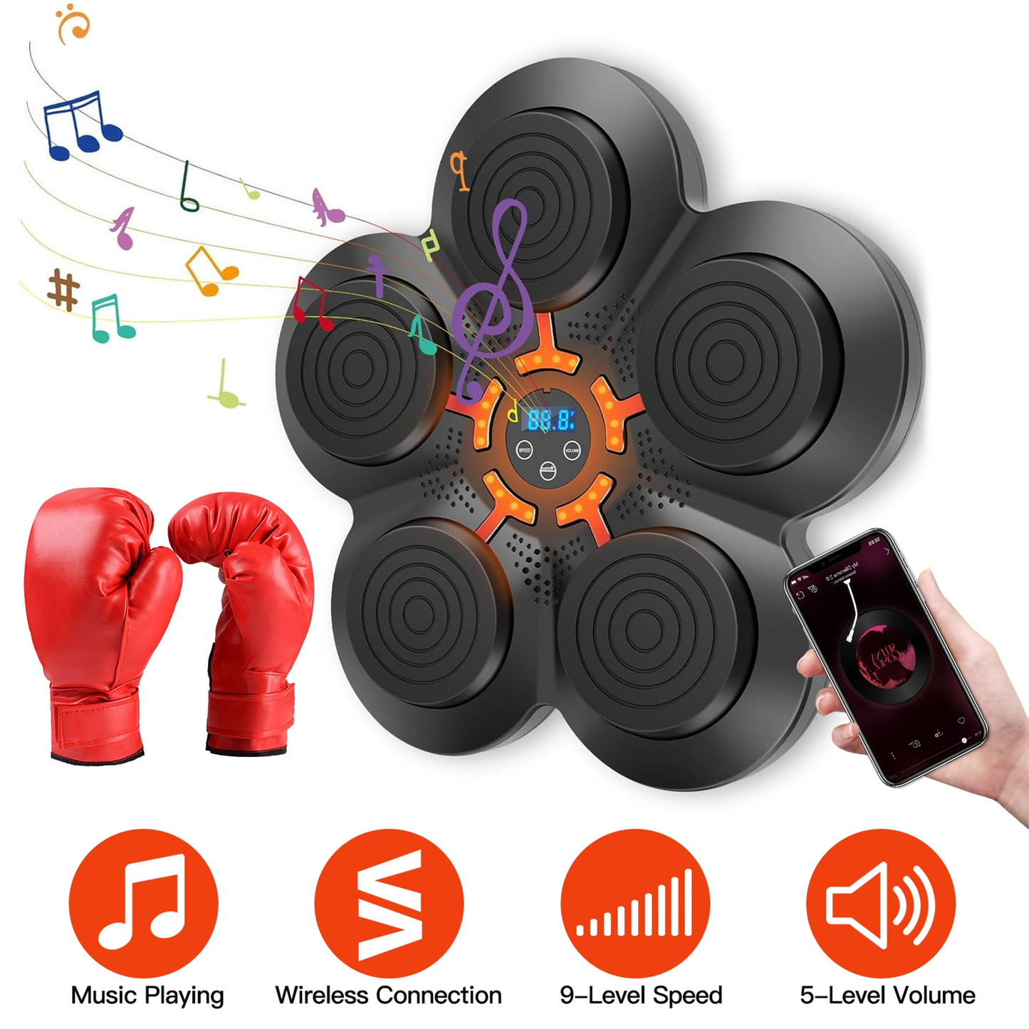 Music Boxing Machine with LED Wall Target