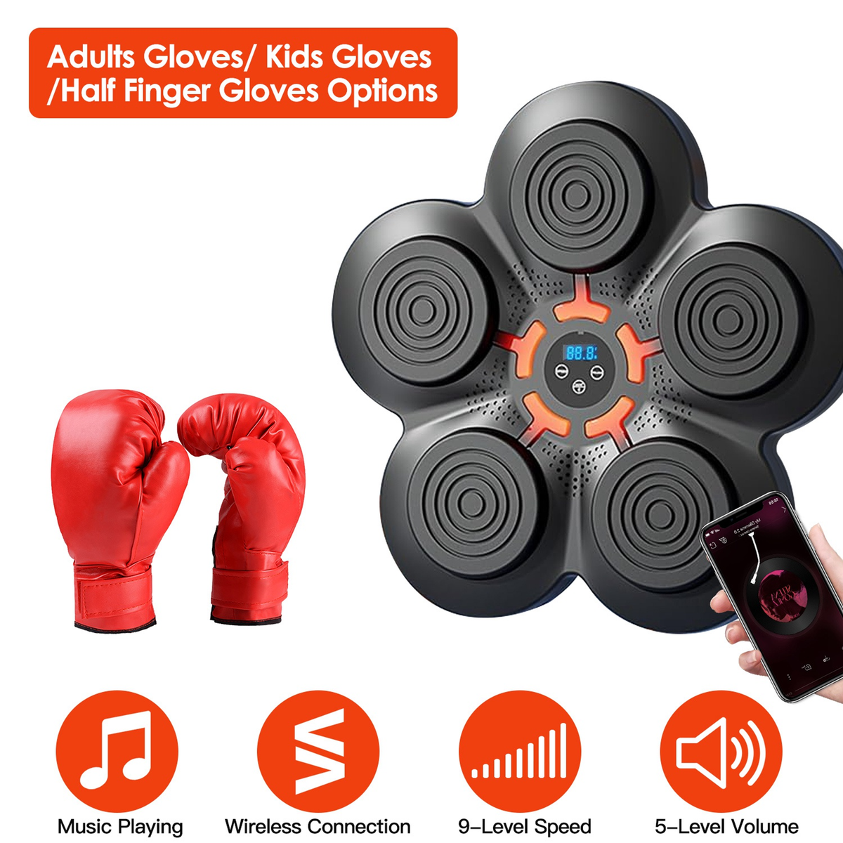 Music Boxing Machine with LED Wall Target