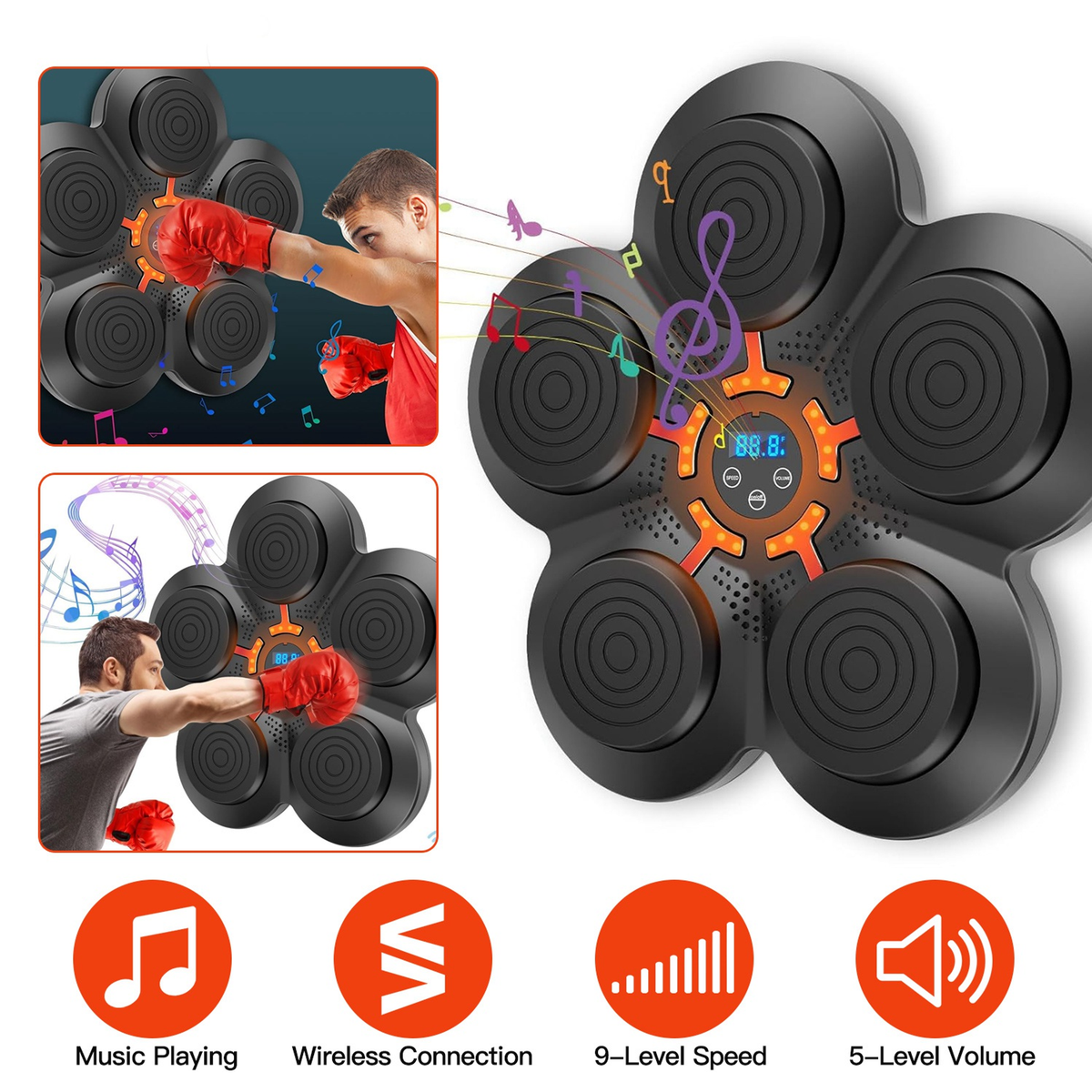 Music Boxing Machine with LED Wall Target