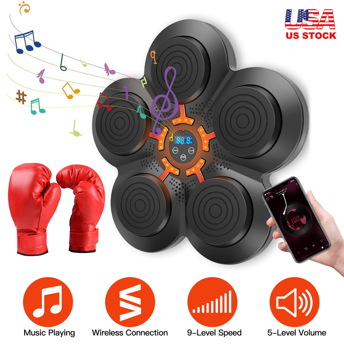 Music Boxing Machine with LED Wall Target