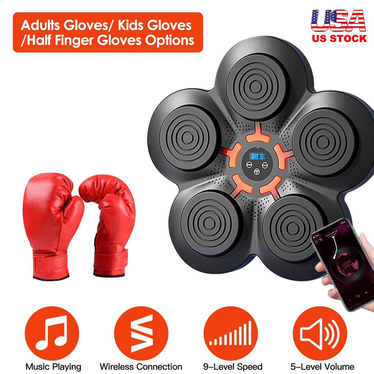 Music Boxing Machine with LED Wall Target
