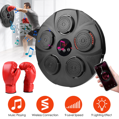 Music Boxing Machine with Wall Target and Adult Gloves
