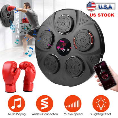 Music Boxing Machine with Wall Target and Adult Gloves