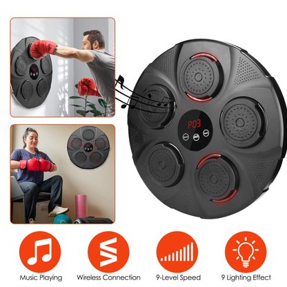Music Boxing Machine with Wall Target and Adult Gloves