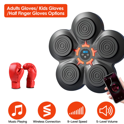 Music Boxing Machine with Wall Target and Kids Gloves