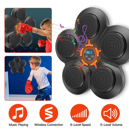 Music Boxing Machine with Wall Target and Kids Gloves