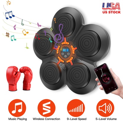 Music Boxing Machine with Wall Target and Kids Gloves
