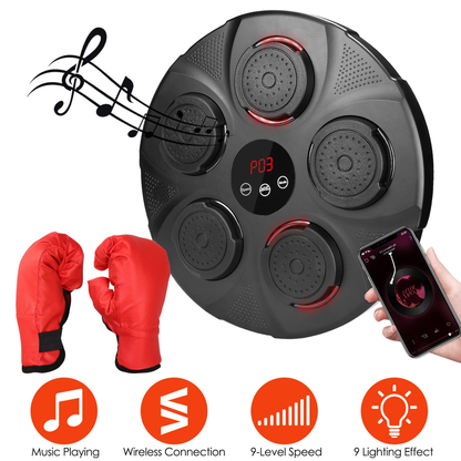 Music Boxing Machine with LED Wall Target and Kids Gloves