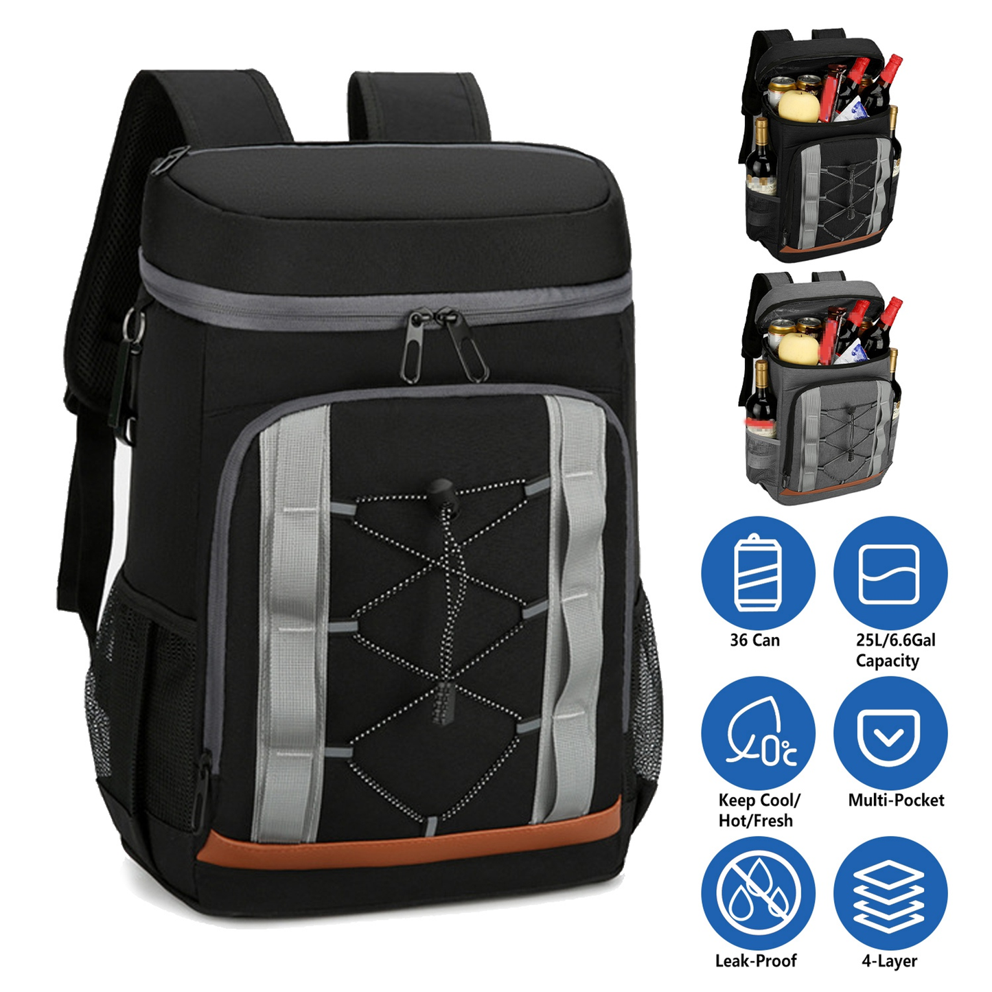 36-Can Leakproof Insulated Cooler Backpack