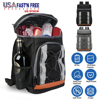 36-Can Leakproof Insulated Cooler Backpack