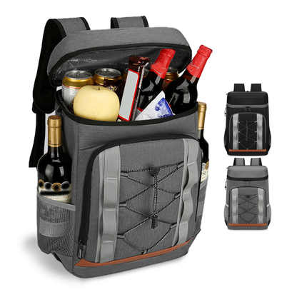 Insulated Cooler Backpack 36-Can Leakproof, Grey