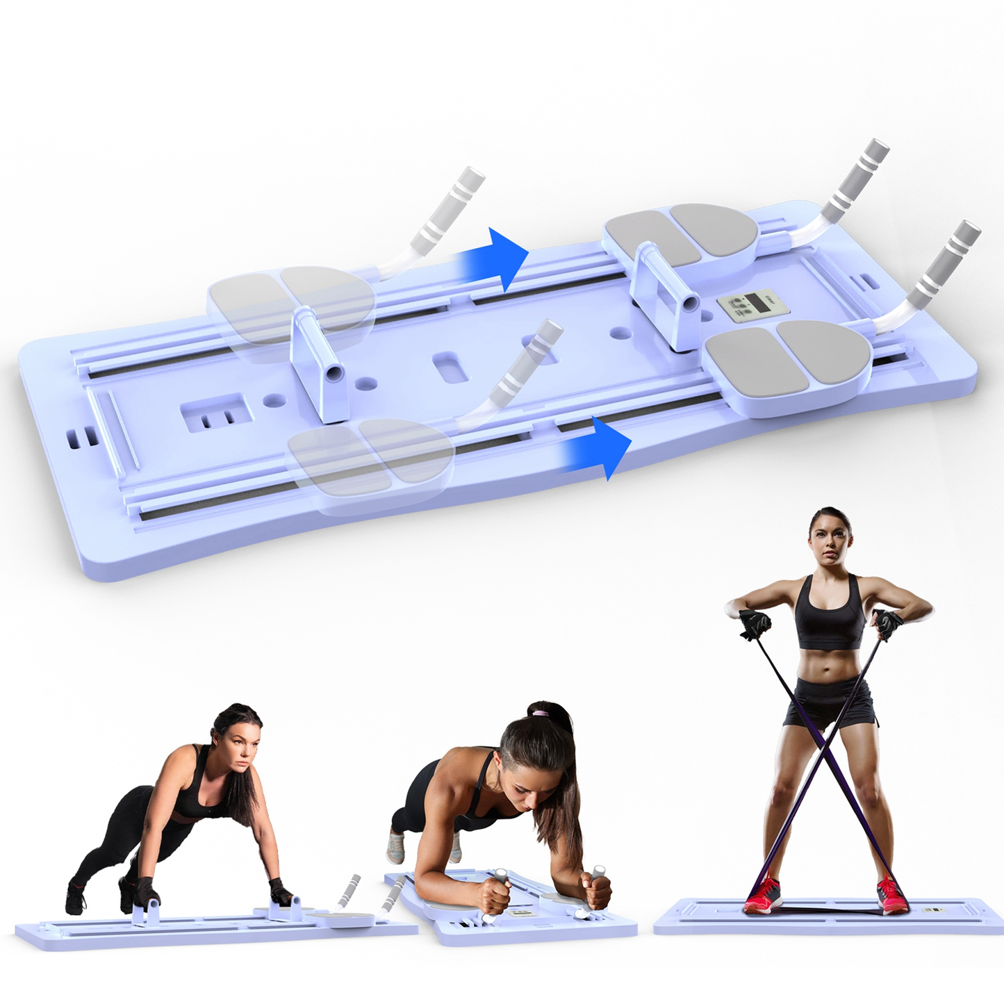4-in-1 Foldable Pilates Reformer Sliding Exercise Board