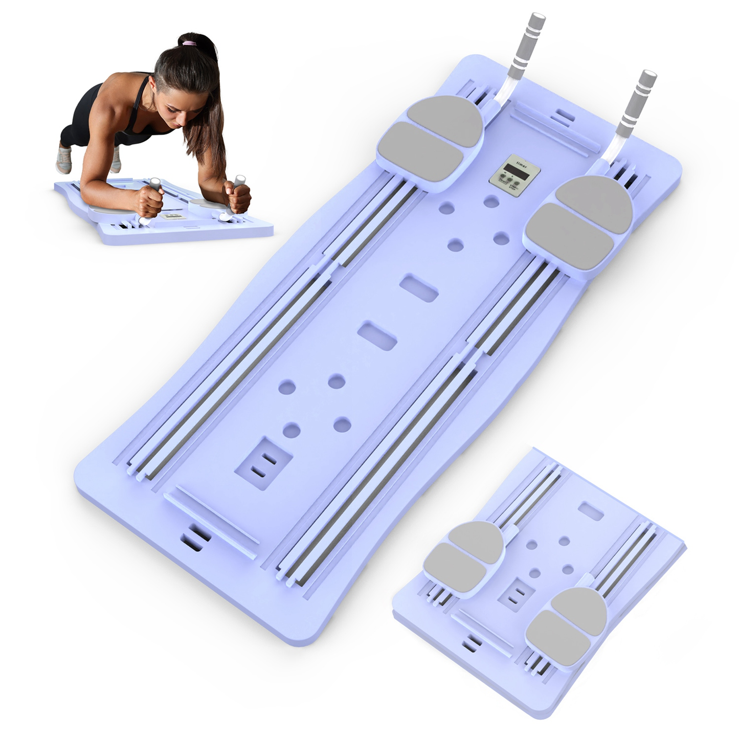 4-in-1 Foldable Pilates Reformer Sliding Exercise Board