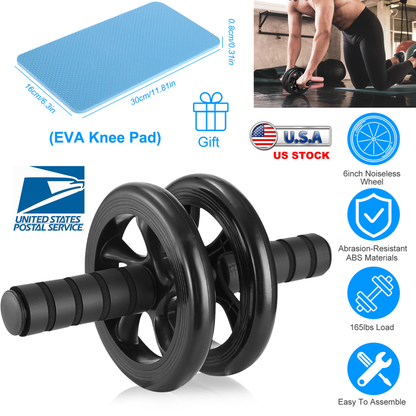 Ab Roller Wheel with Knee Pad, Dual-Wheel