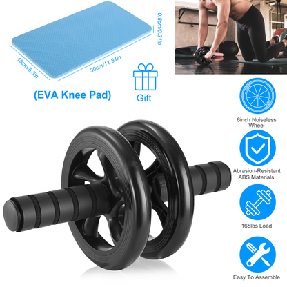 Ab Roller Wheel with Knee Pad, Dual-Wheel