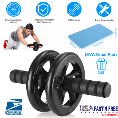 Ab Roller Wheel with Knee Pad, Dual-Wheel