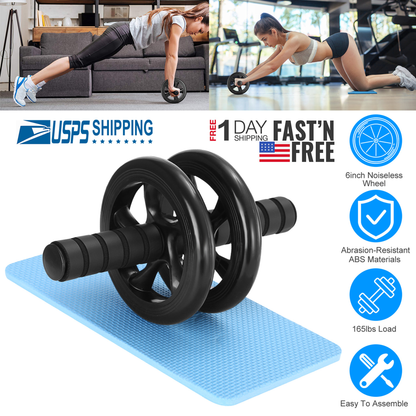 Ab Roller Wheel with Knee Pad, Dual-Wheel