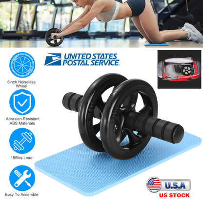 Ab Roller Wheel with Knee Pad, Dual-Wheel