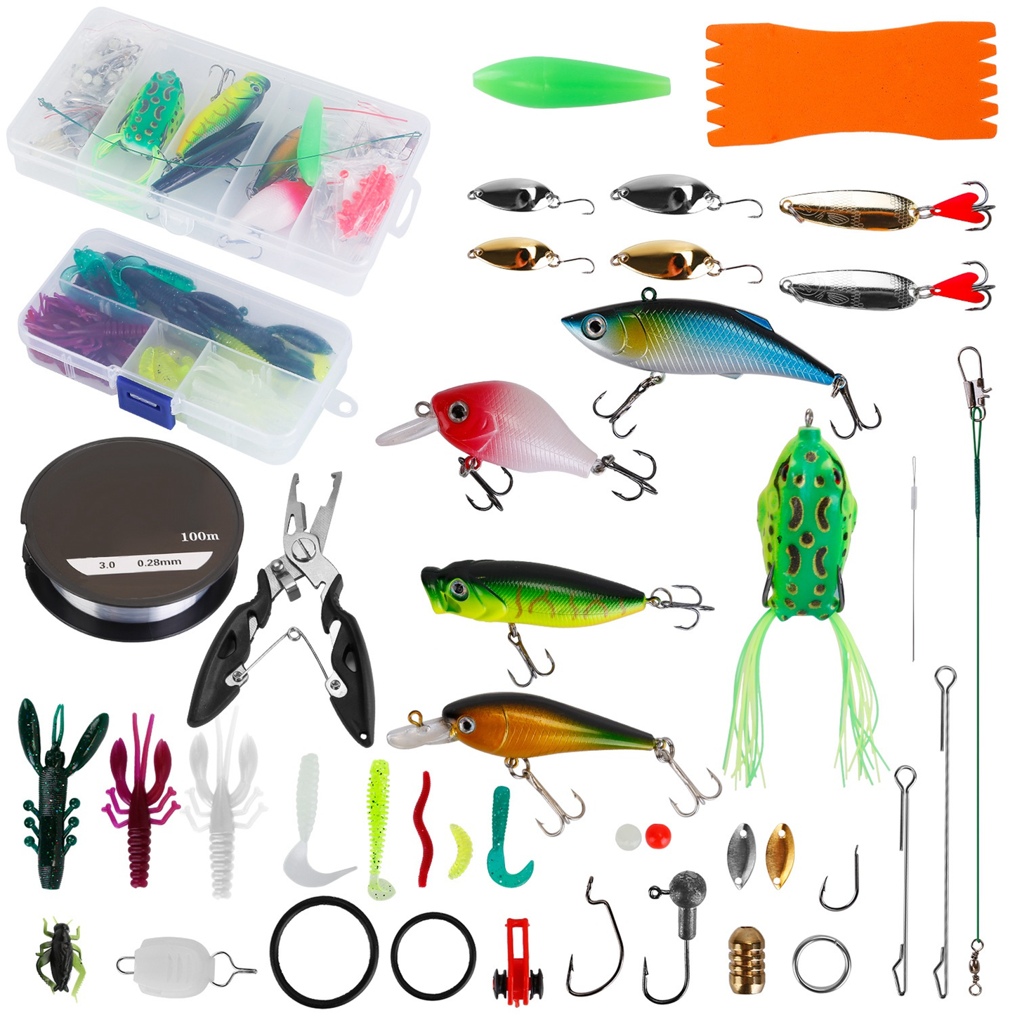 383-Piece Fishing Lures Tackle Box Kit