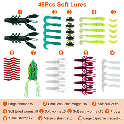 383-Piece Fishing Lures Tackle Box Kit