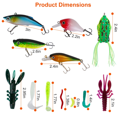 383-Piece Fishing Lures Tackle Box Kit