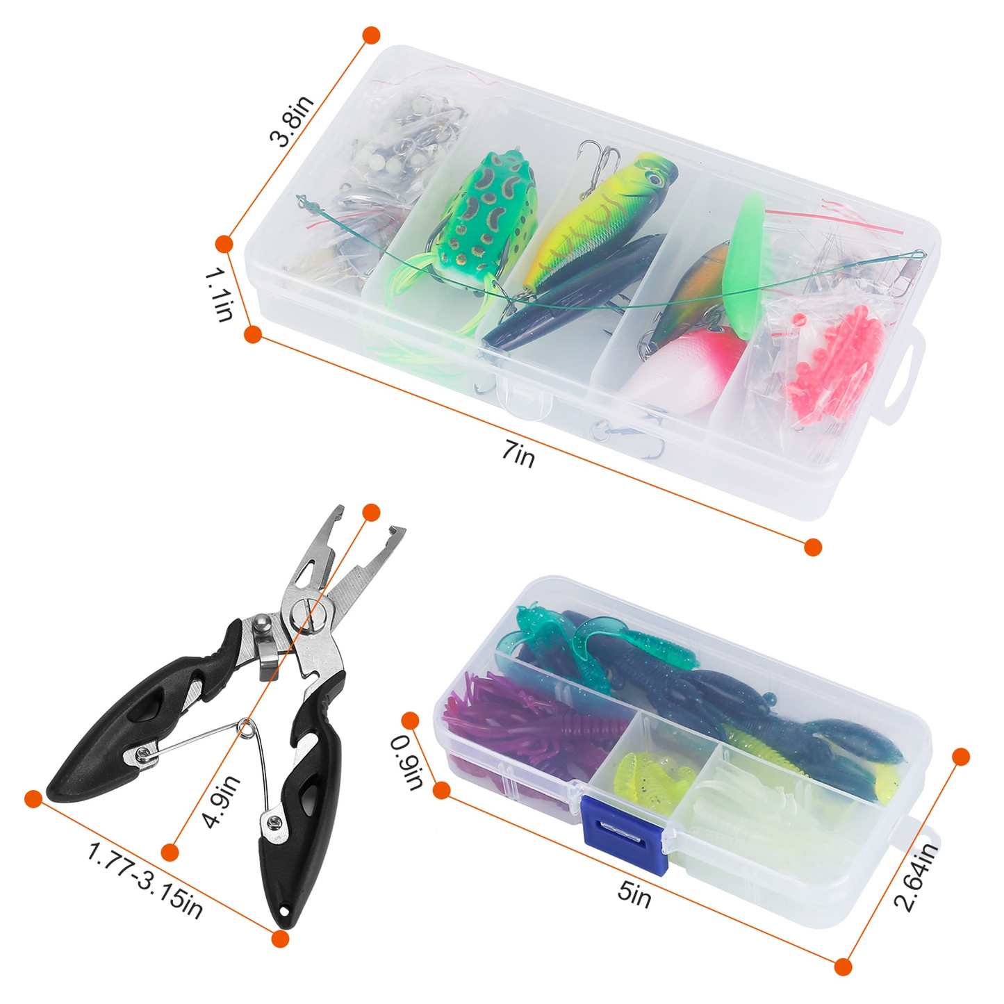 383-Piece Fishing Lures Tackle Box Kit