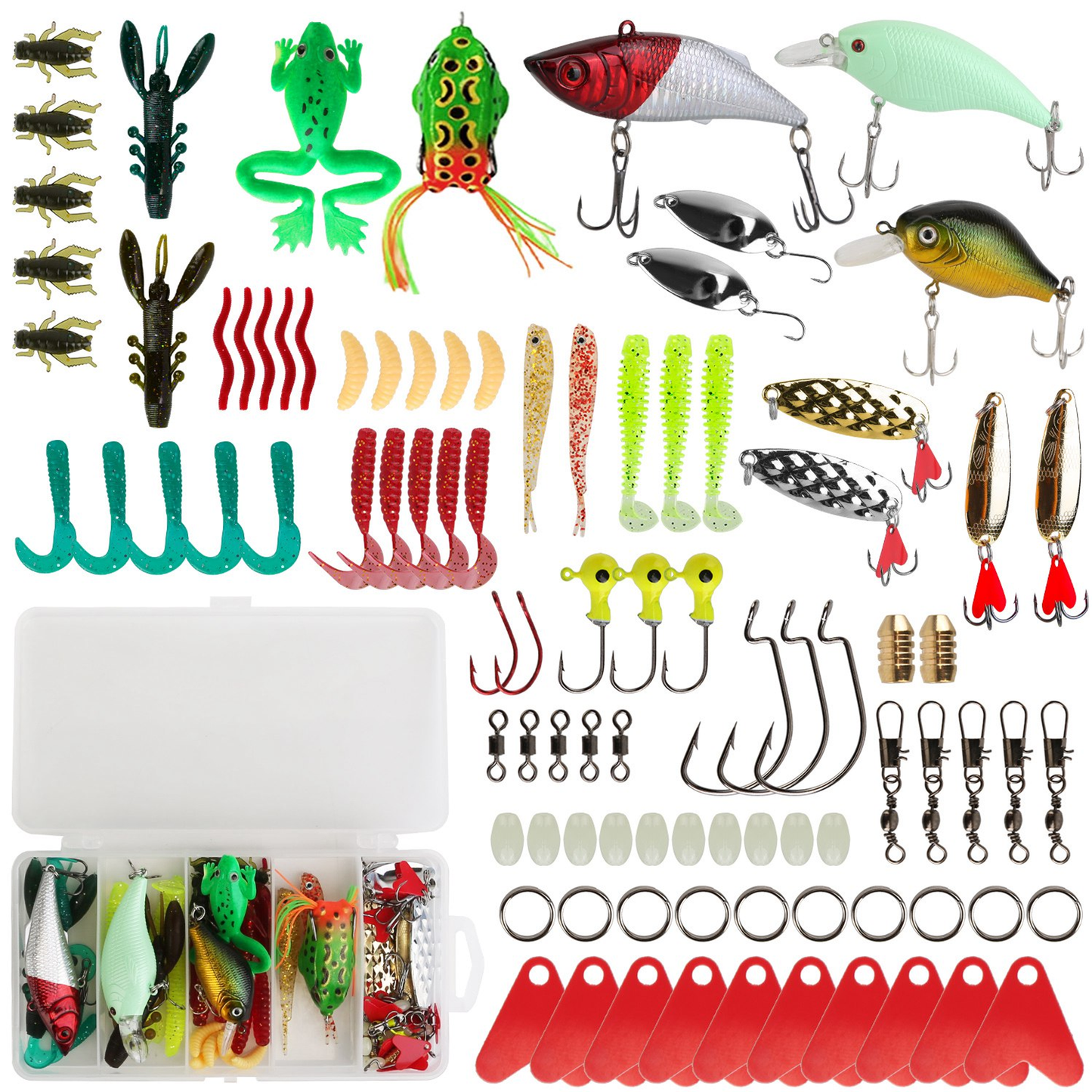 94-Piece Fishing Lures Kit with Soft & Hard Baits