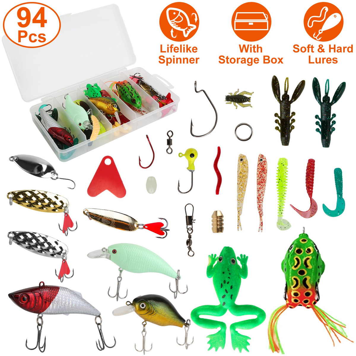 94-Piece Fishing Lures Kit