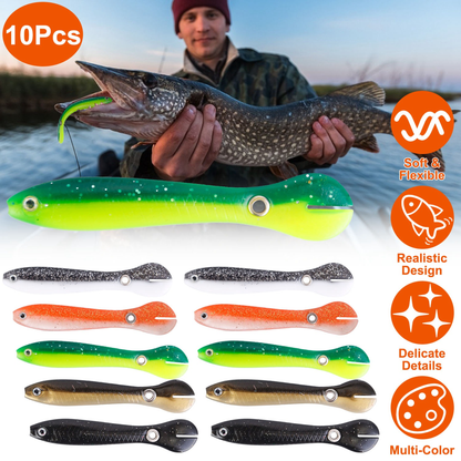 Soft Paddle-Tail Fishing Lures (10-Pack)